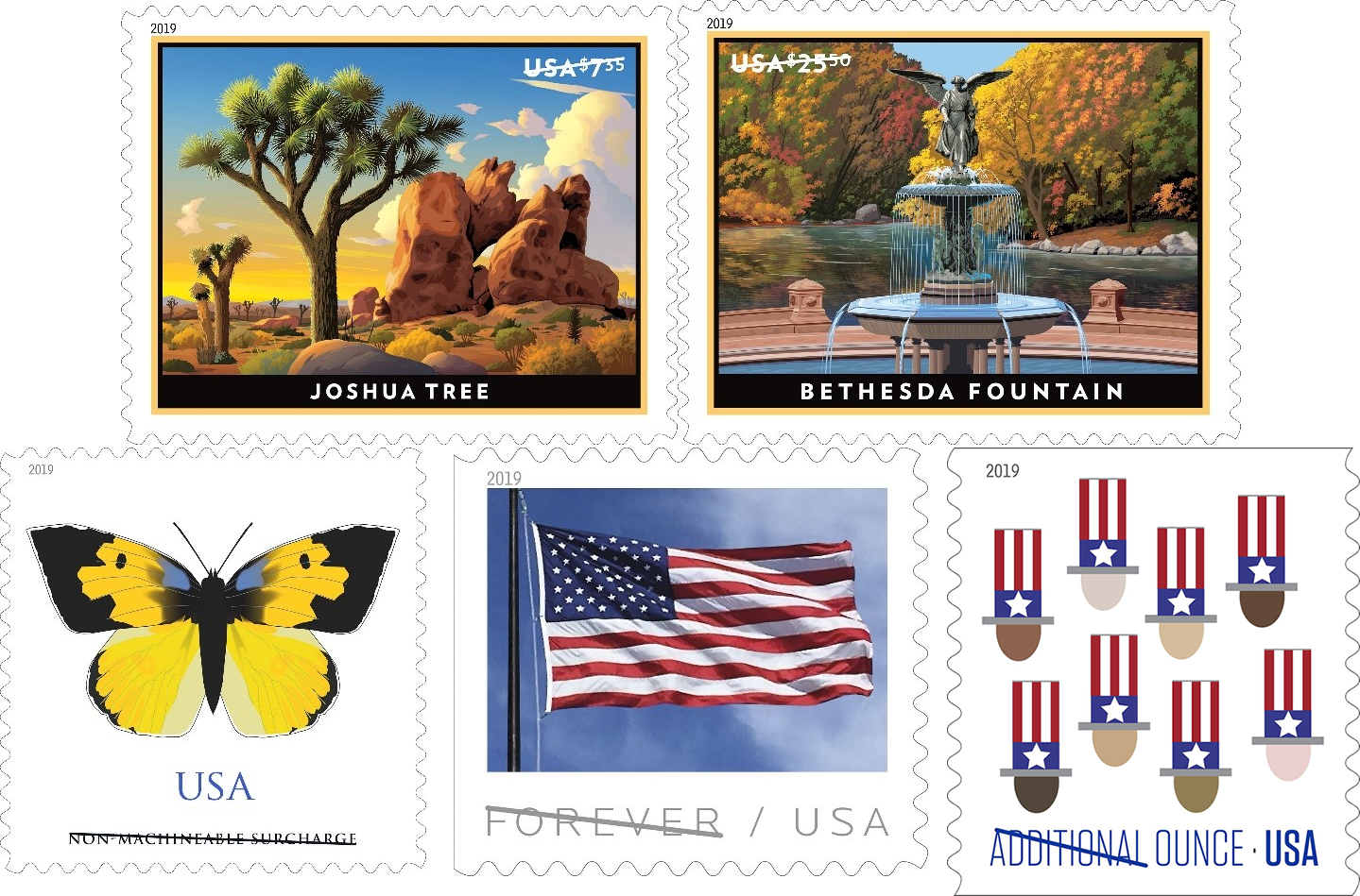 Priority Mail and Priority Mail Express stamps