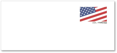 Bold Stripes and Bright Stars stamped envelope