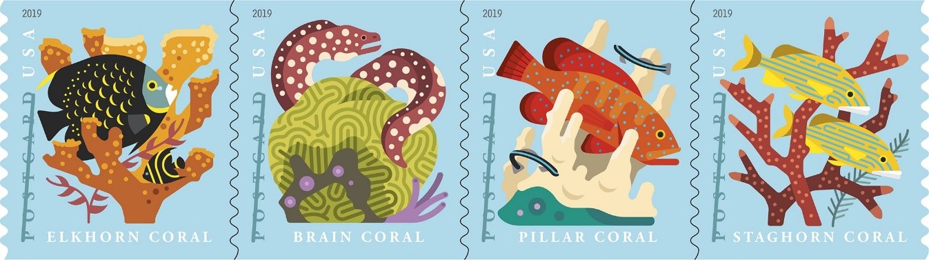 New Coral Reef postcard stamps