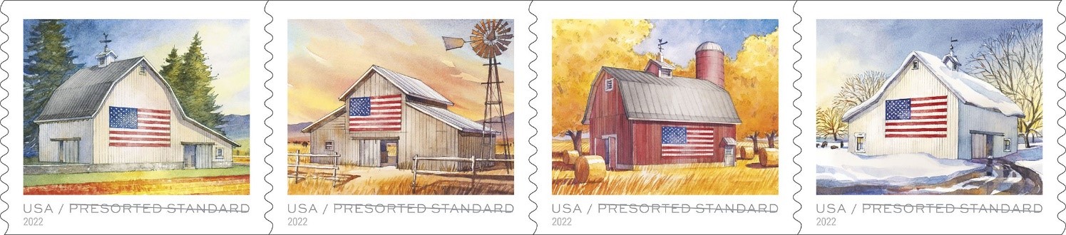Flags on Barns stamps