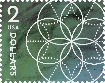 Floral Geometry two dollar stamp
