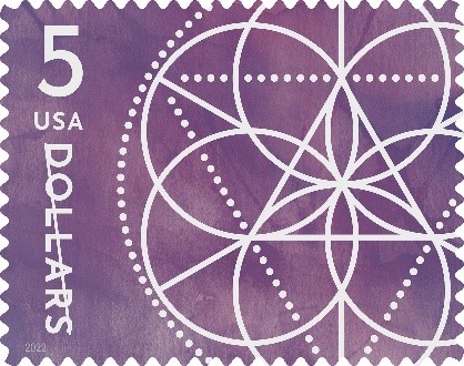 Floral Geometry five dollar stamp