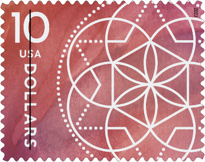 $10 Floral Geometry stamp