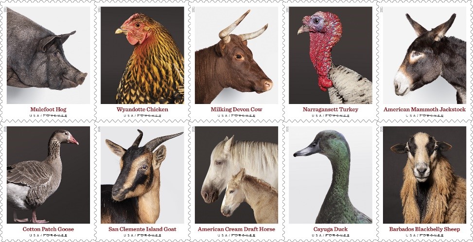 New Heritage Breeds Forever Stamps