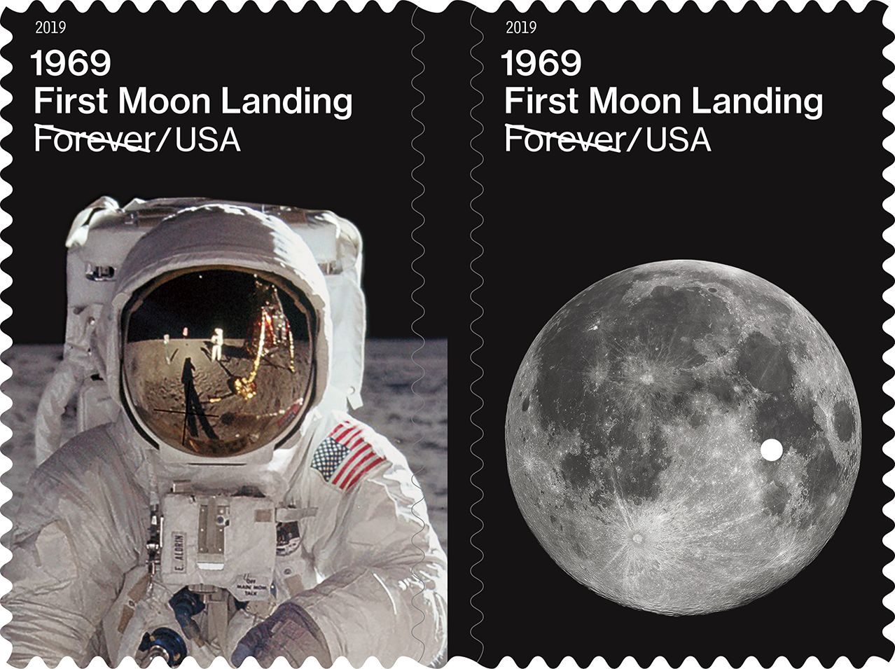 1969 First Moon Landing Forever stamps