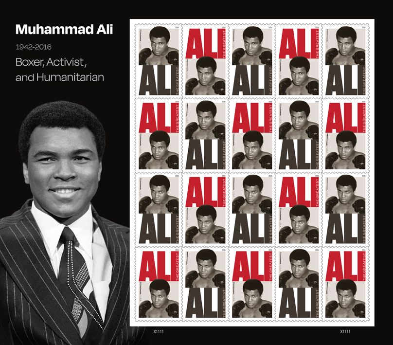Muhammad Ali Forever stamp sheet