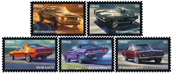 Pony Cars Stamps