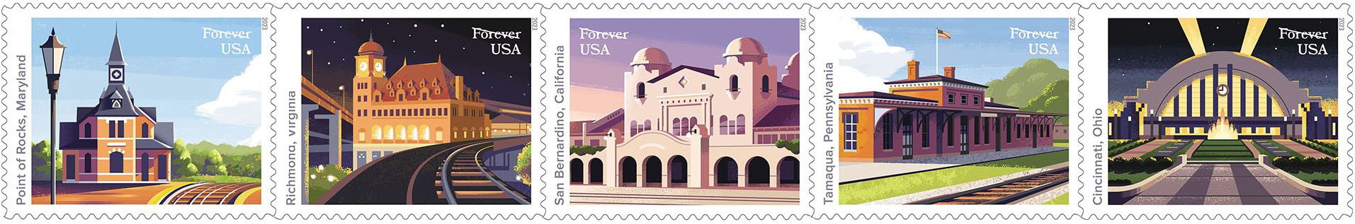 New Railroad Station Stamps