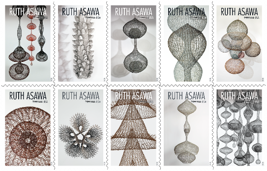 Ruth Asawa art Forever Stamps