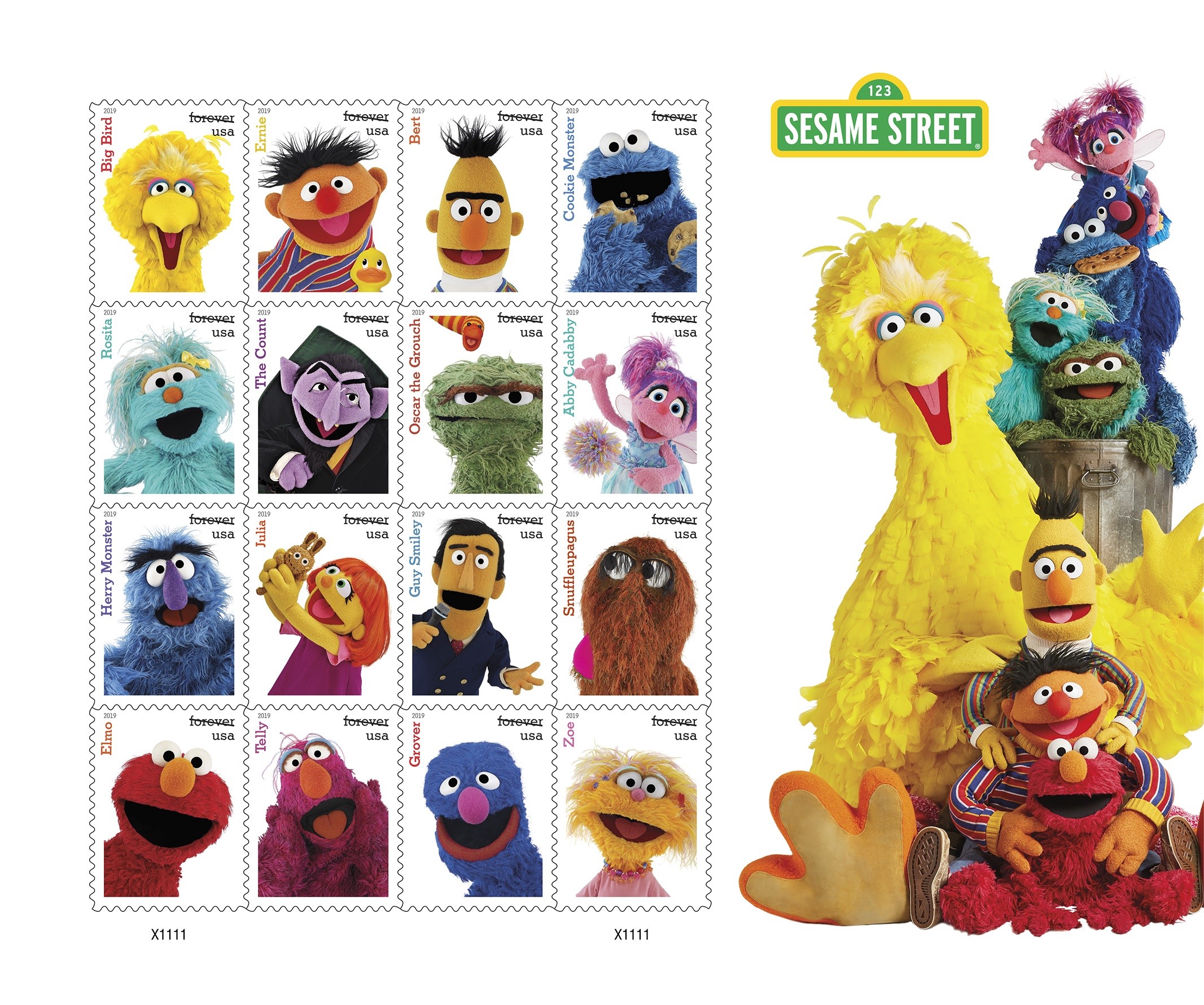 Sesame Street characcters stamps