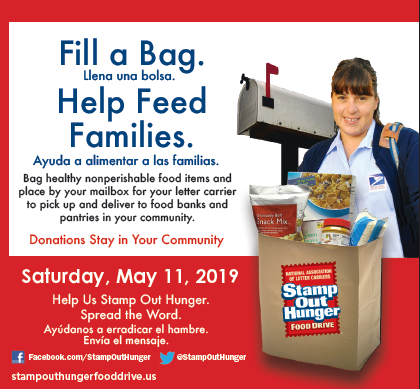 Stamp Out Hunger Food Drive on Saturday, May 11