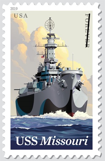 Battleship USS Missouri stamp