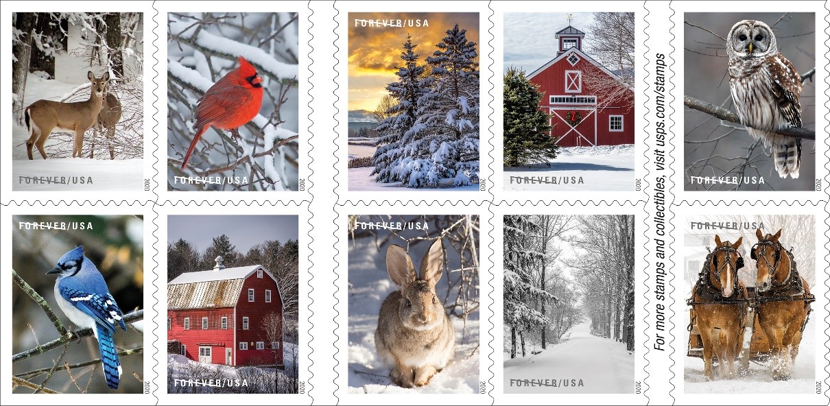 Winter Scenes Forever Stamps