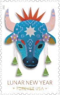 Lunar new year, year of the ox stamp