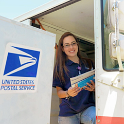 Carrier in mail truck