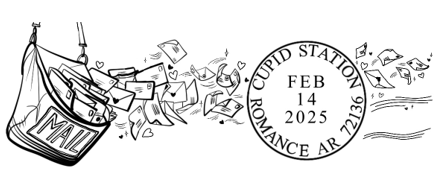 Romance AR, custom pictorial postmark