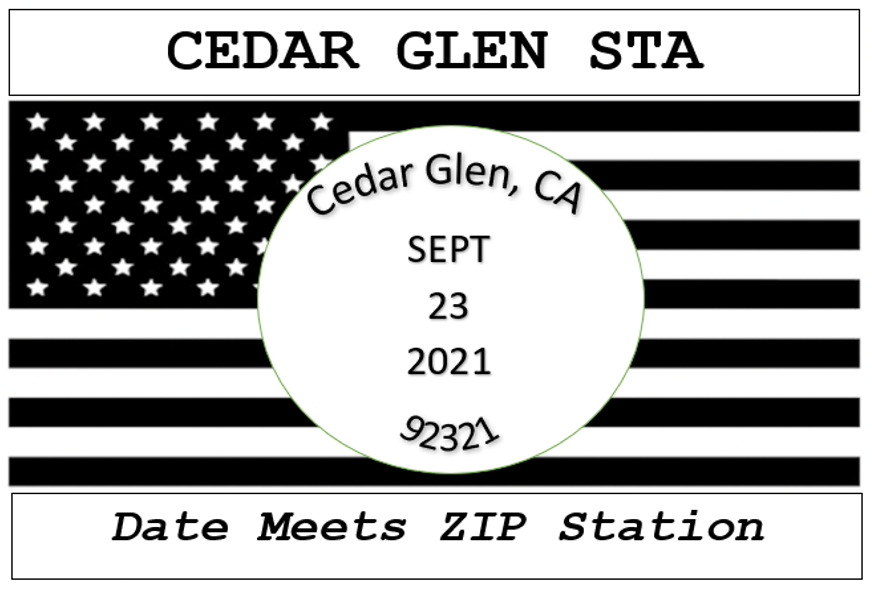 Date meets ZIP Cedar Glen postmark