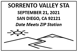 Sorrento Valley Post Office “92021 Date Meets ZIP”  postmark