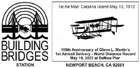 Glenn Martin airmail flight plan postmarks