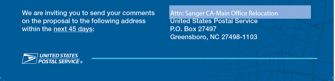 Proposed Sanger Post Office relocation