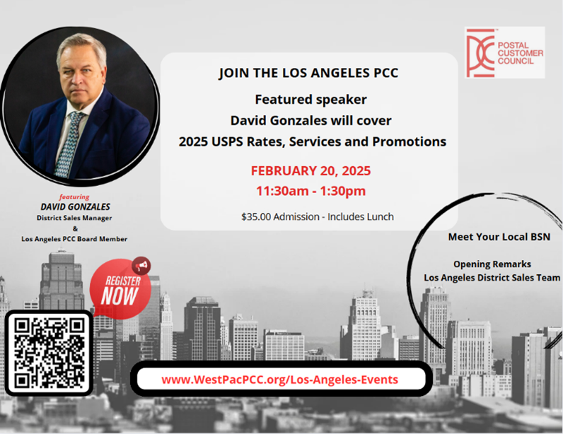 The LA Postal Customer Council (LAPCC) Invites Business Customers to Learn USPS Rates, Services, and Promotions for 2025