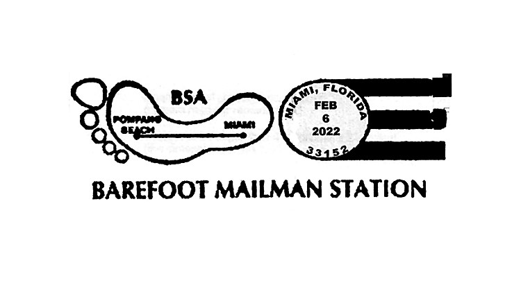 Barefoot Mailman Hike Pictorial Postmark