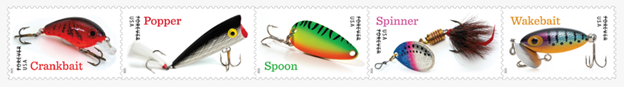 Fishing lures stamps