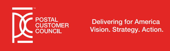 Postal Customers Council (PCC) Delivering for America logo