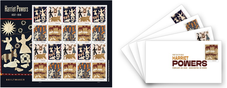 Harriet Powers Forever stamps and postcards