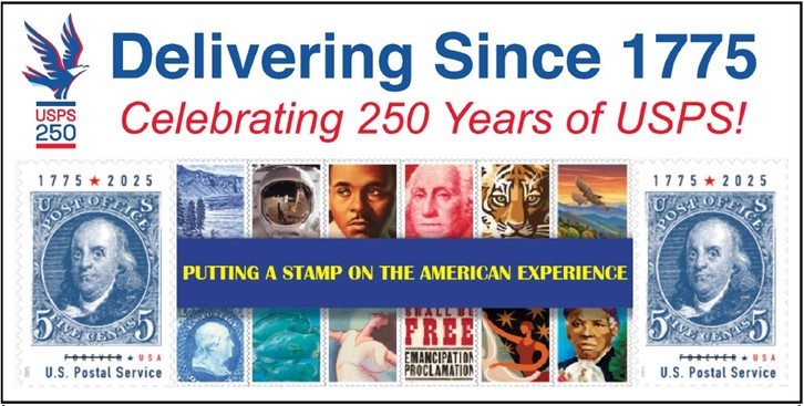 250 years stamps collage.