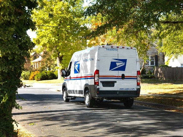 USPS Mail Delivery Vehicle.