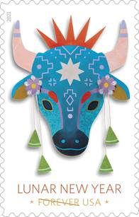 Lunar New Year Forever stamp honoring the Year of the Ox