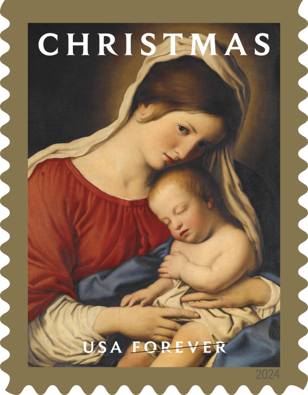 Madonna and Child Holiday Stamp