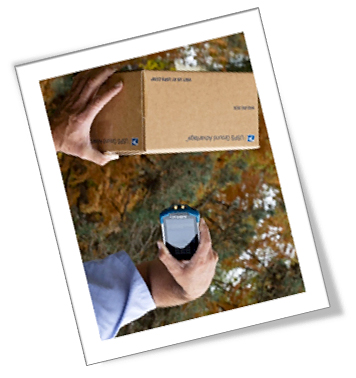 carrier scanning a parcel