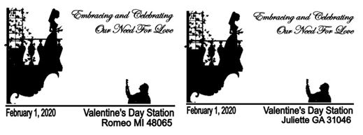 Valentine’s Day romantic postmark