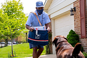 mailman and dog