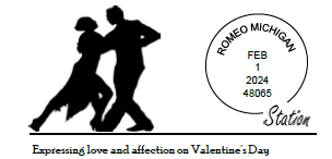 Romeo, MI Valentine’s Day pictorial postmark