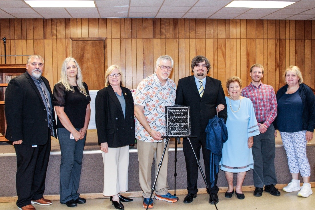 Ceremonial plaque in honor of Coya Knutson