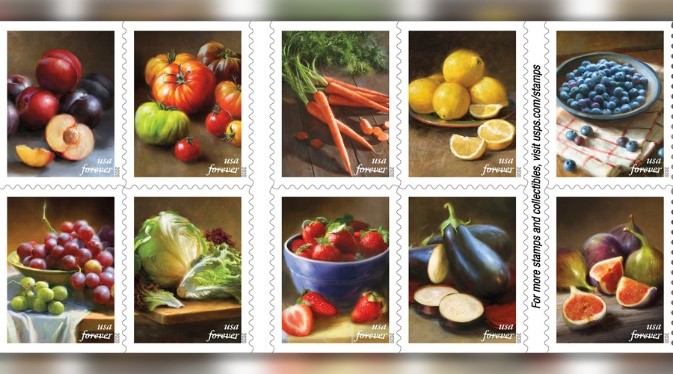 Fruits and vegetables stamps