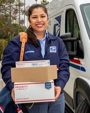 Letter carrier holding packages