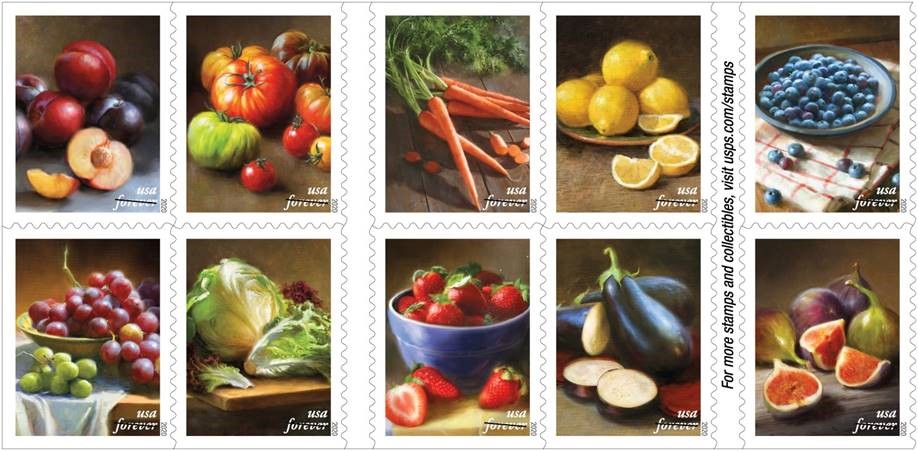 Fruits and Vegetables Stamps