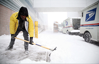 Shoveling snow