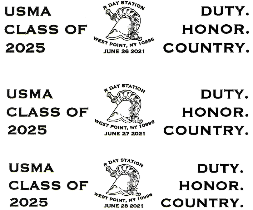 Special Pictorial Postmarks to Commemorate West Point Class of 2025 R