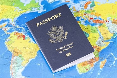 US Passport on the world map