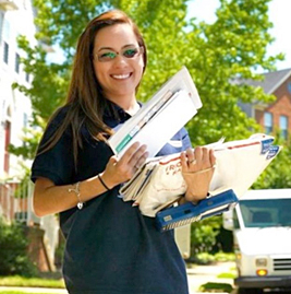 Carrier delivering  mail