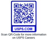 Scan QR Code for more information on USPS Careers