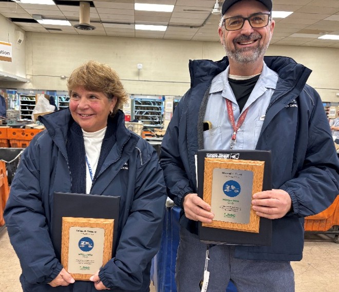 USPS Million Mile Carriers, Colleen Sweeney and Michael Frank.