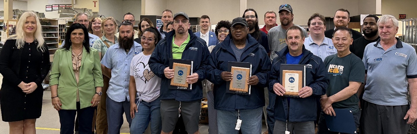New Holland Post Office Three Letter Carriers Million Mile Club Awards