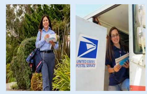 Two-USPS Rural Carriers on their routes. One walking, the other delivering from Mail truck.