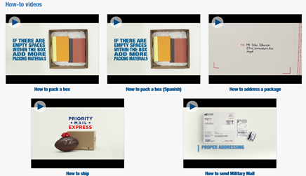 USPS shipping tips videos collage